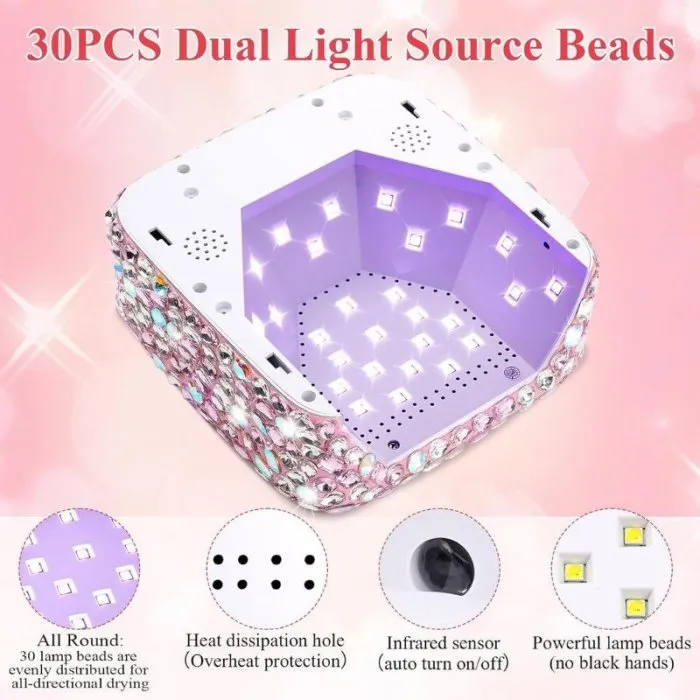 Φουρνάκι Νυχιών Cordless Επαναφορτιζόμενο 72W UV & LED Diamond