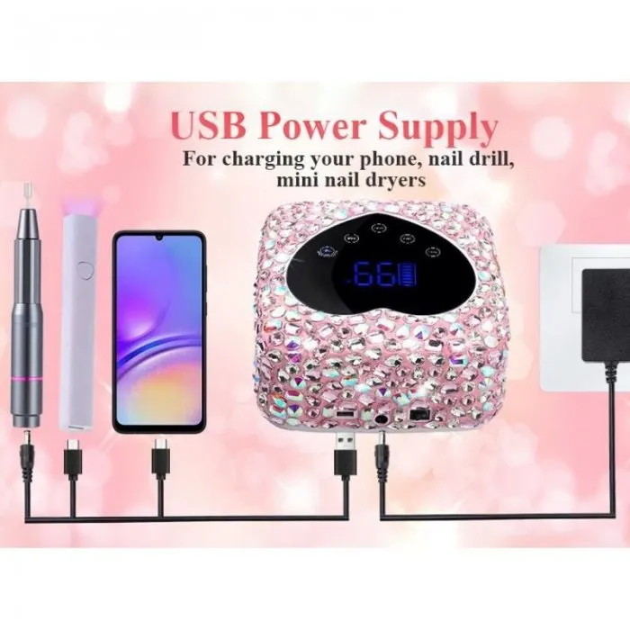 Φουρνάκι Νυχιών Cordless Επαναφορτιζόμενο 72W UV & LED Diamond