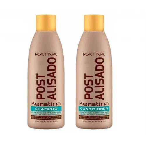 Kativa Straightening Post Treatment Kit – Σετ Συντήρησης της Θεραπείας Alisado Brasileno, Shampoo 250ml + Conditioner 250ml