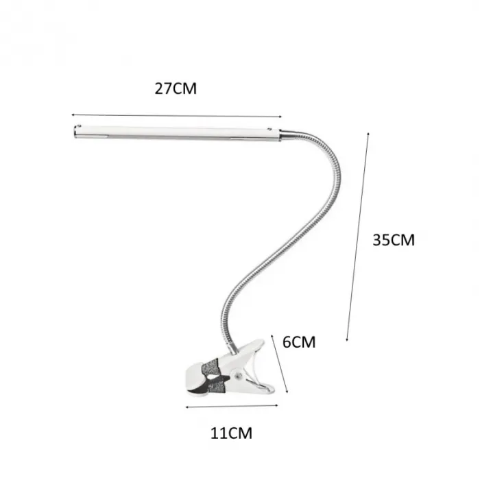 Εύκαμπτη Λάμπα LED με Κλιπ Στερέωσης FX-001C