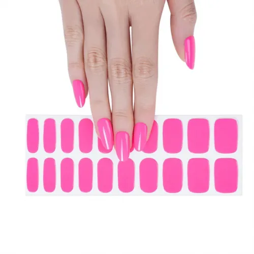 Αυτοκόλλητα νυχιών UV/LED Gel Φουξ 16τμχ-M0650