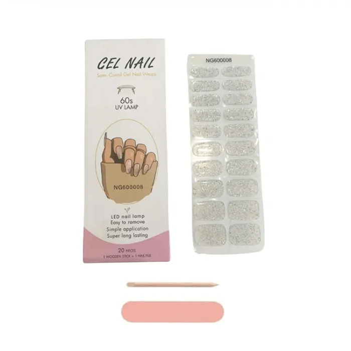 Gel Nail Wraps 20 Strips Glitter NG2600008