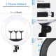 Ring Light 18'' Με 3 Βάσεις Κινητού Και Τρίποδο