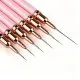 Σετ 5 Πινέλα Nail Art Liner Με Καπάκι Ροζ