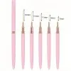Σετ 5 Πινέλα Nail Art Liner Με Καπάκι Ροζ