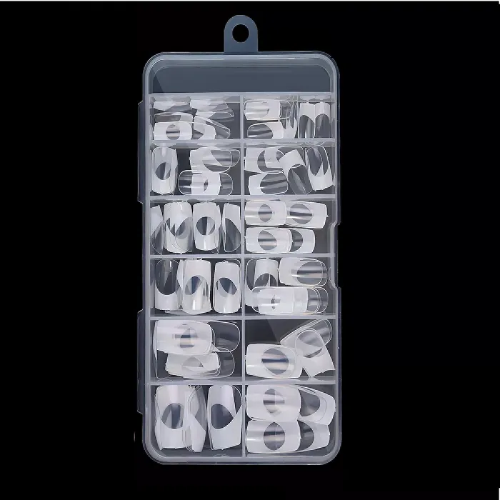 Nail Tips French Manicure Full Cover Short Tετραγωνο 120τεμ.