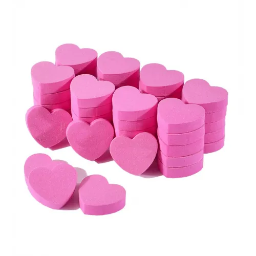50Pcs Heart Shape Mini Buffer Pink