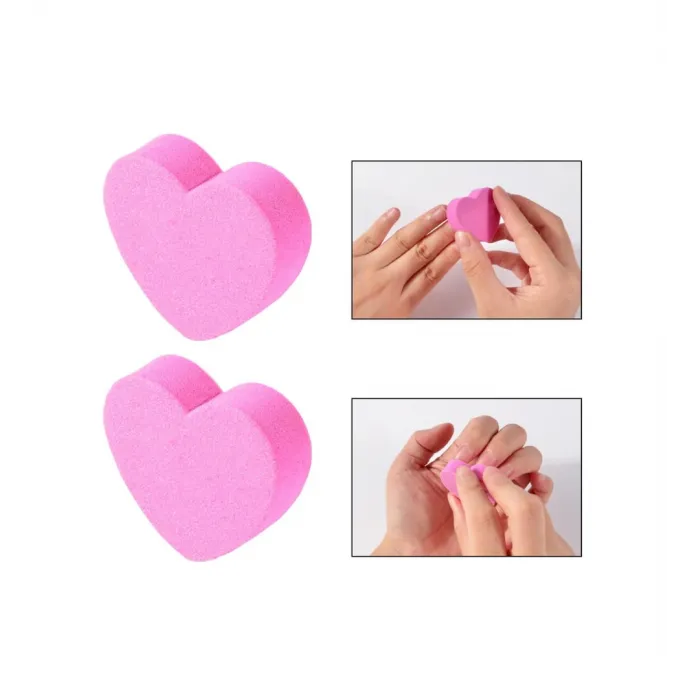 50Pcs Heart Shape Mini Buffer Pink