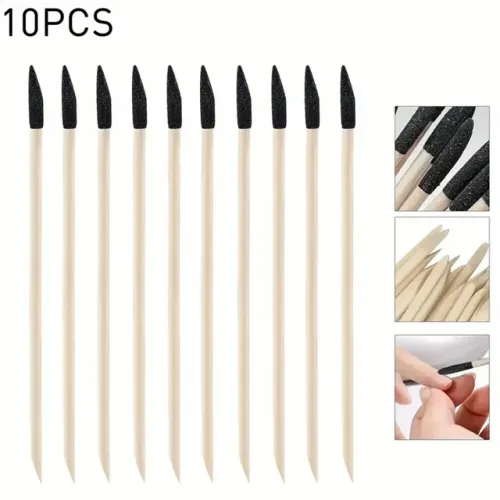Ξυλάκια νυχιών Cotton Sticks Διπλά Μαύρα 10τεμ