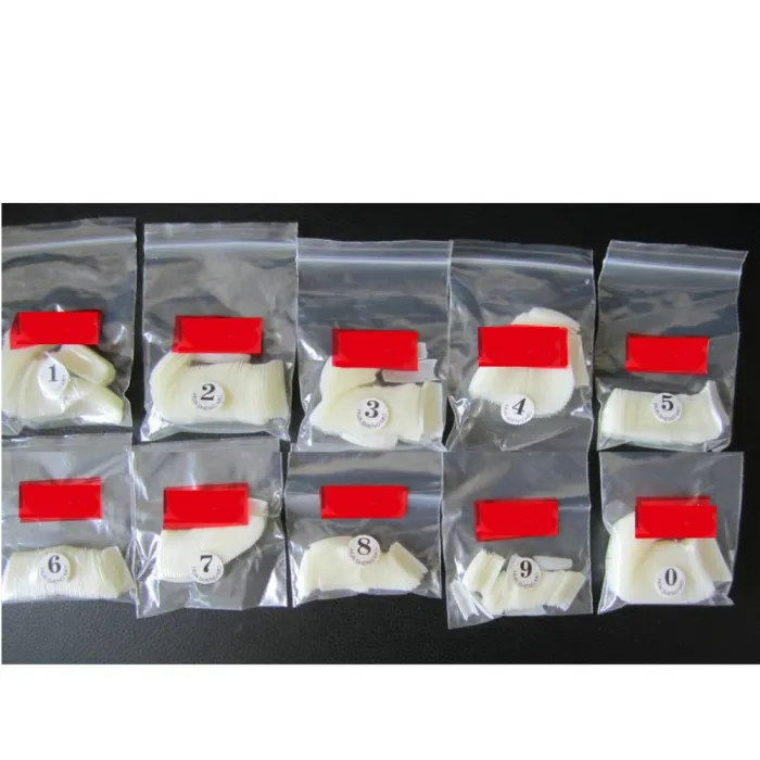 Nail Tips Τετράγωνα Natural 500pcs - 10 Διαφορετικά Μεγέθη