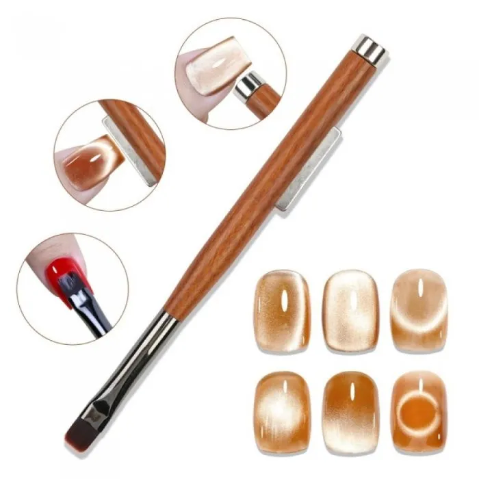 Πινέλο Manicure & Μαγνήτης Wooden Handle 3 In 1