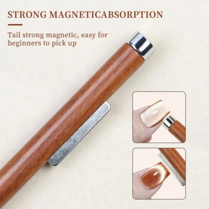 Πινέλο Manicure & Μαγνήτης Wooden Handle 3 In 1