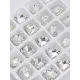 Σετ 24 Colorful 3D Heart Rhinestones Ασημί