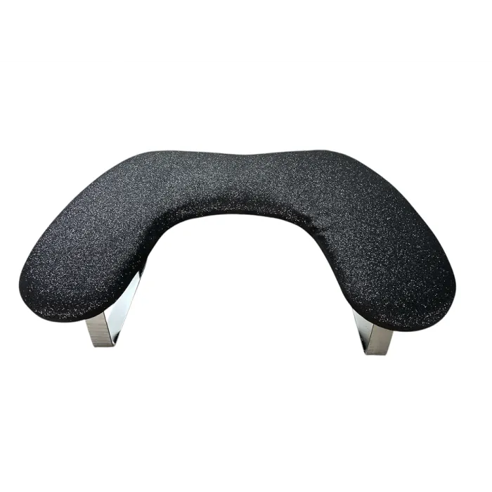 Σκαμπό Μανικιούρ Με Μεταλλικά Πόδια Μαύρο Glitter