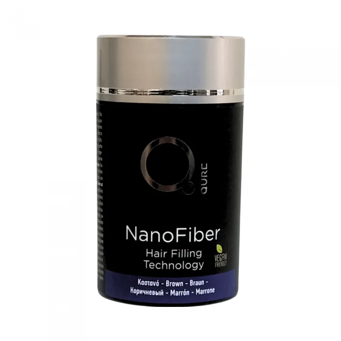 Qure Νανοΐνες Πύκνωσης Μαλλιών Χρώμα Καστανό 25g