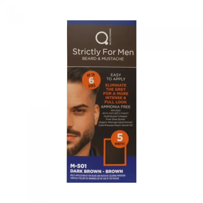 Qure Strictly For Men Ανδρική Βαφή για Γενειάδα και Μουστάκι Σκούρο Καστανό/Καστανό