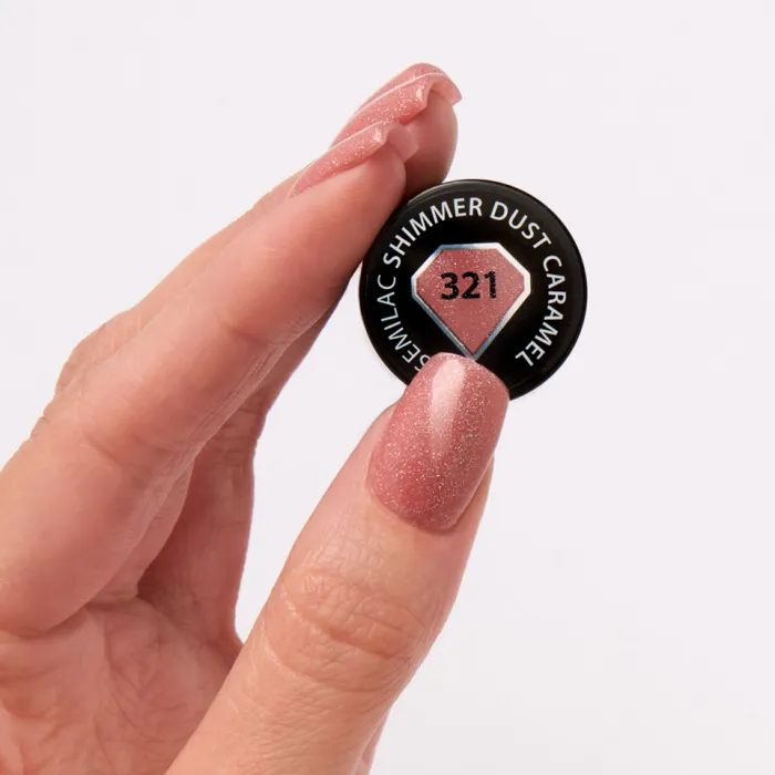 Semilac Ημιμόνιμο Βερνίκι Νυχιών 321 Shimmer Dust Caramel 7ml