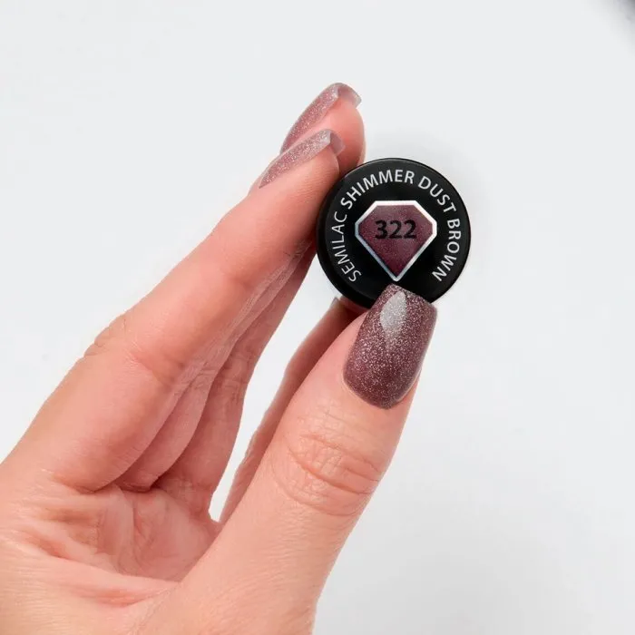 Semilac Ημιμόνιμο Βερνίκι Νυχιών 322 Shimmer Dust Brown 7ml