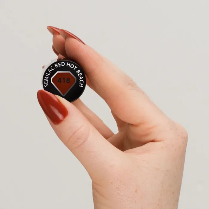 Semilac Ημιμόνιμο Βερνίκι Νυχιών 418 Red Hot Beach 7ml