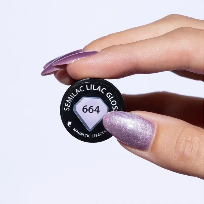 Semilac Ημιμόνιμο Βερνίκι Νυχιών 664 Lilac Gloss 7ml