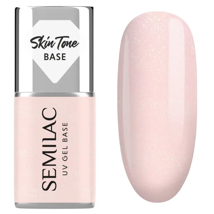 Semilac Skin Tone Cover Base Glitter Rose 7 ml