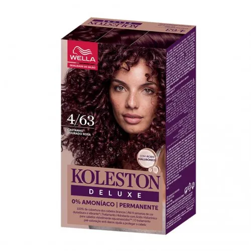 Wella Koleston Deluxe 4/63 Σετ Βαφή Χωρίς Αμμωνία - Χρυσό Ροζ Καστανό