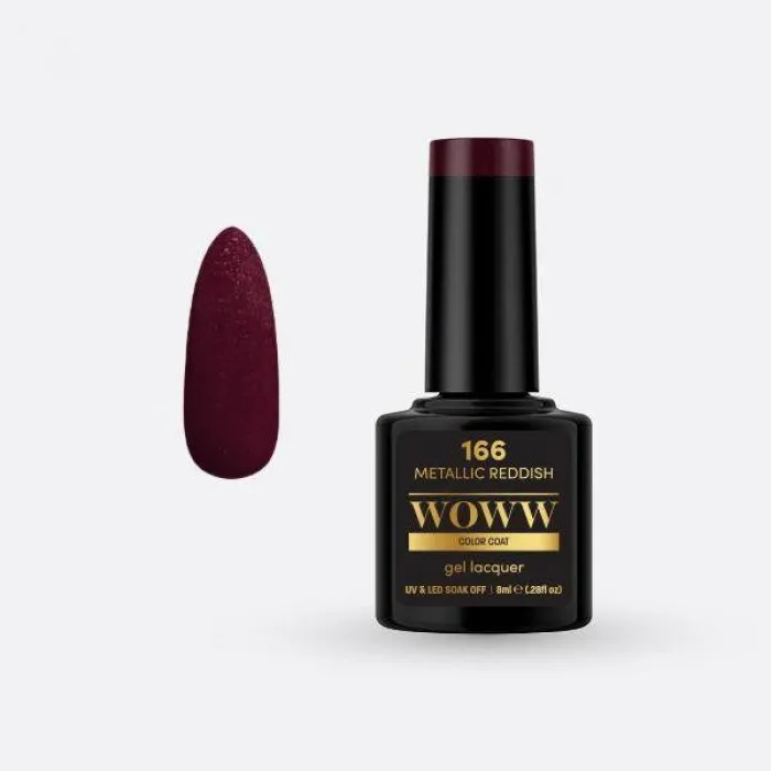Ημιμόνιμο Βερνίκι Woww Cosmetics 8ml Metallic Reddish - 166