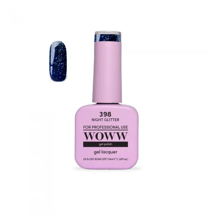 Ημιμόνιμο Βερνίκι New Woww Cosmetics 10ml Night Glitter - 398