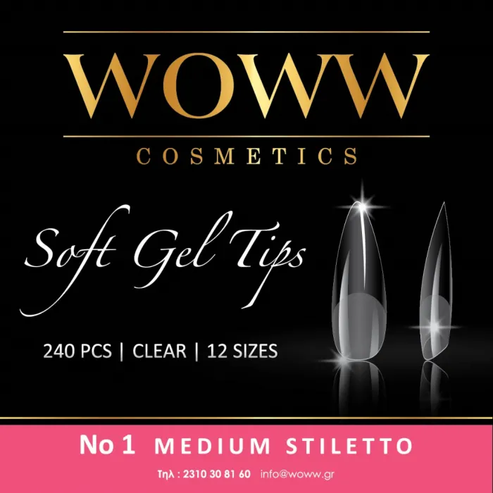 Ημιμόνιμα Βερνίκια Woww + 1 Spider Gel 5ml + 1 Soft Gel Tips 240 τεμάχια