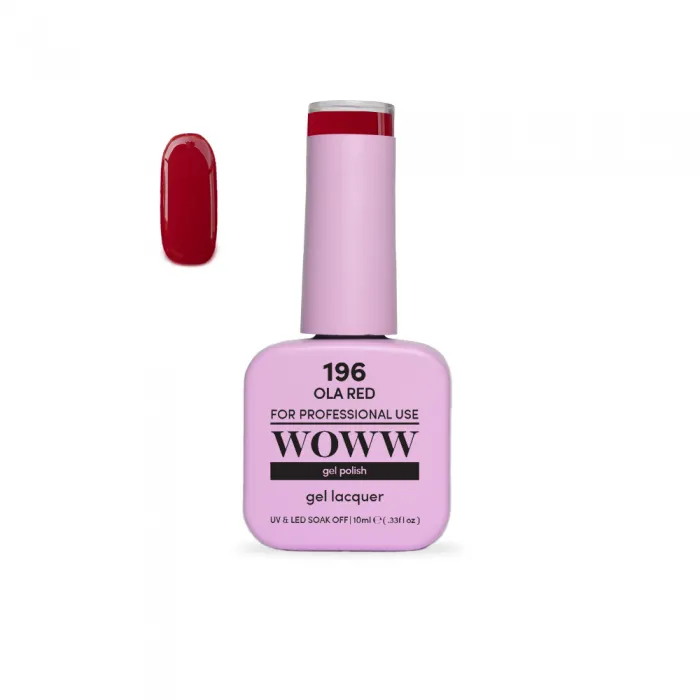 Ημιμόνιμο Βερνίκι New Woww Cosmetics 10ml Ola Red - 196