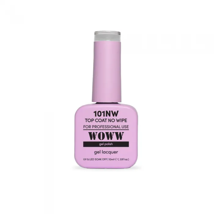 Ημιμόνιμο Βερνίκι New Woww Cosmetics 10ml Top Coat No Wipe- 101NW