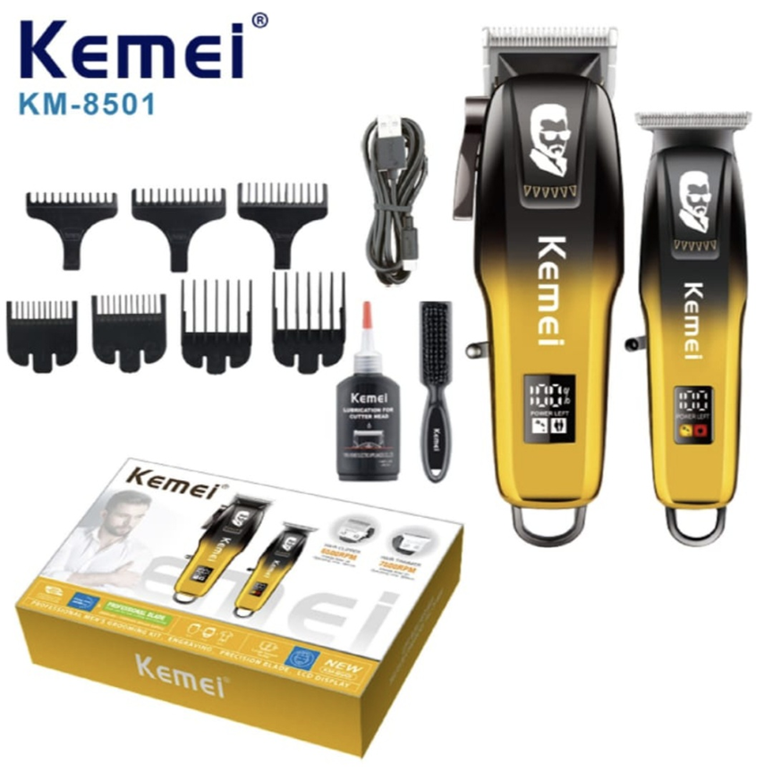 Kemei Επαγγελματικό Σετ Επαναφορτιζόμενης Κουρευτικής Μηχανής KM-8501