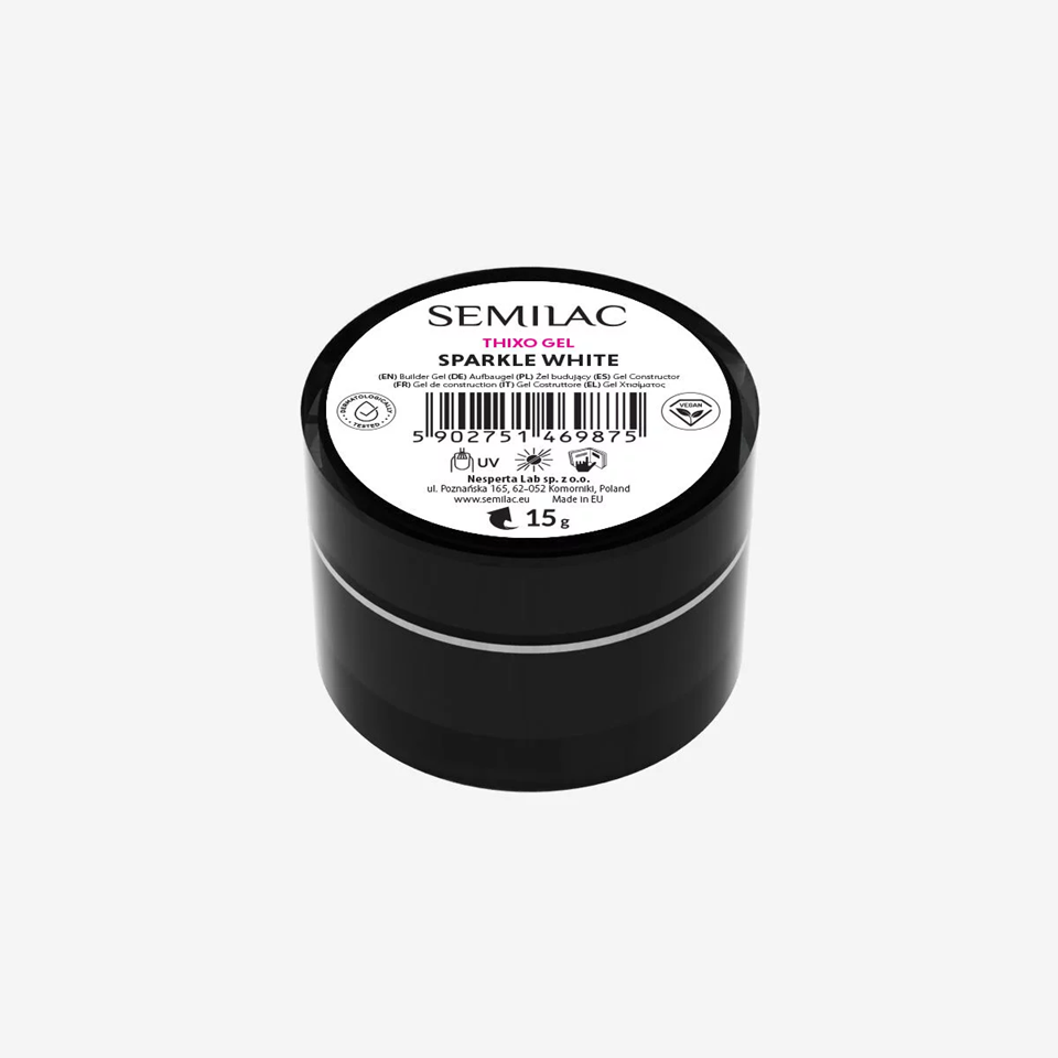 Semilac Builder Gel Thixo Sparkle White 15g