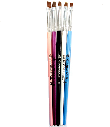 Πινέλα Νυχιών για Gel-Acrygel Σετ 5 τεμαχίων Μεγέθη 2-4-6-8-10
