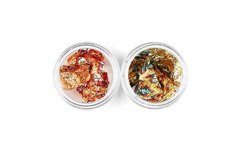 Αλουμινόφυλλα Foil για Νύχια Smoky Χρυσό και Smoky Χάλκινο Σετ 2 βαζάκια