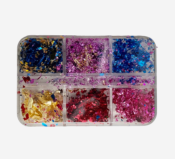 Αλουμινόφυλλα Foil για Νύχια Σετ 6 βαζάκια No2