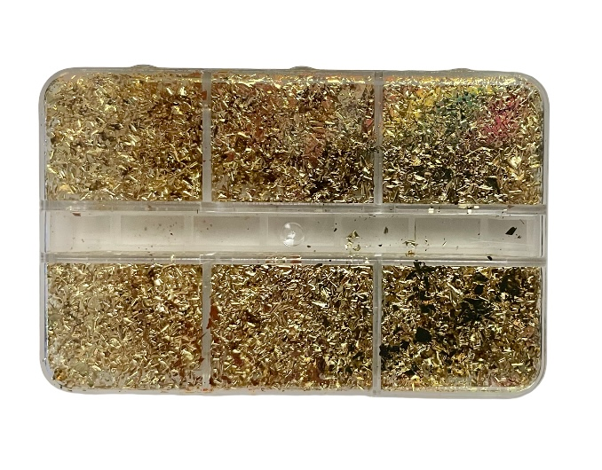Αλουμινόφυλλα Foil για Νύχια Χρυσό Σετ 6 βαζάκια No4