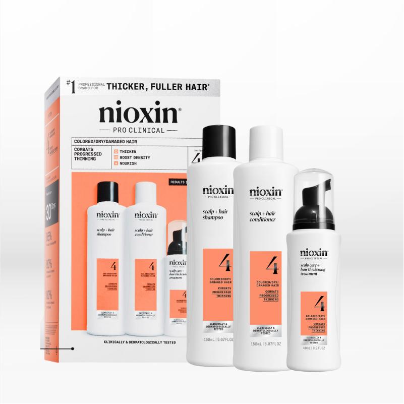 Nioxin System 4 Trial Kit Σετ Περιποίησης Μαλλιών κατά της Τριχόπτωσης για Βαμμένα Μαλλιά 3τμχ